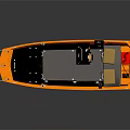 Orange Yacht With Modern Design And Reflections On Dark Background