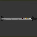 Sleek Silver Missile With Black Tail Fins Red And Yellow Body Sections Military Weapon Design