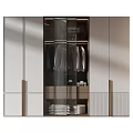 Modern Sleek Chest of Drawers with Glass Doors Hanging Clothes and Storage