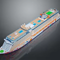 Colorful Modern Cruise Ship With Pools And Decorations 3d model