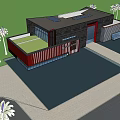 Modern Contemporary House With Green Roof Wooden Facade And Palm Trees Water Feature