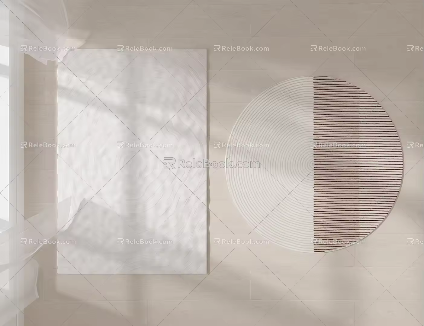 Modern square carpet fabric abstract carpet 3d model