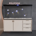 New Chinese Fish Tank Aquarium Ornamental Fish Tank Glass Aquarium Aquarium Jellyfish 3d model