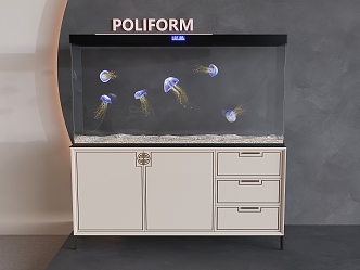 New Chinese Fish Tank Aquarium Ornamental Fish Tank Glass Aquarium Jellyfish 3d model