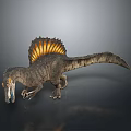 Realistic Spinosaurus Dinosaur Model With Large Sail Open Mouth And Detailed Texture