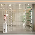 Modern Interior Glass Partition Design With Transparent Panels And Potted Green Plant