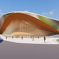Modern Science and Technology Museum Performing Arts Center With Curved Roof Design