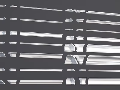 Different Types of Decorative Architectural Lines in Various Styles and Designs 3d model