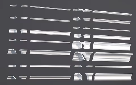 European Line Ceiling Line Gypsum Line Skirting Line 3d model