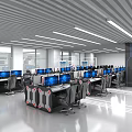 Command Center Media Hall Intelligent Console Industrial Operation Desk Technology Booth Security Monitoring Desk Dispatching Computer Desk Baking Paint Desk Workbench Computer Room Furniture Splice Screen 3d model