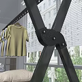 Black Foldable Clothes Drying Rack with Wheels Hanging Shirts and Lower Shelf Holding Shoes Pillow