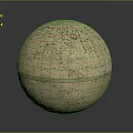 Vintage Globe With Beige Surface And Detailed Star Charts On Dark Background