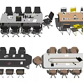 Modern Conference Table and Chair 3d model