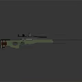 Modern Sniper Rifle With Tactical Scope Long Barrel And Ergonomic Stock