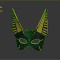 Egyptian Style Black And Gold Mask With Long Ears Yellow Stripes Smooth Surface Reflective Effect