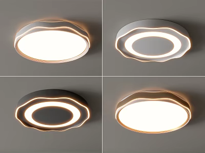 Modern Round Ceiling Lights With Soft Warm Light And Curved Edge Designs 3d model