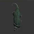 3D Model Of Turquoise Fantasy Creature With Spiked Back Horned Head And Textured Skin