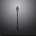 Classical Street Lamp Design With Ornate Pole And Vintage Light Shade