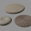 Soft Round Decorative Cushions With Woven And Fabric Textures In Neutral Hues