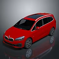 Red BMW MPV Car With Black Roof And Modern Shiny Alloy Wheels Design