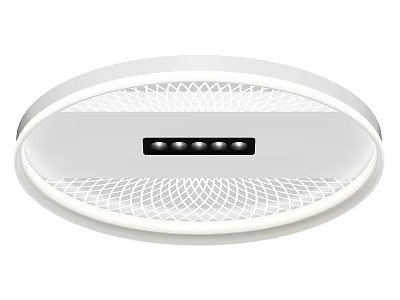 Modern Circular White Ceiling Light With Mesh Design And Small LED Lights 3d model
