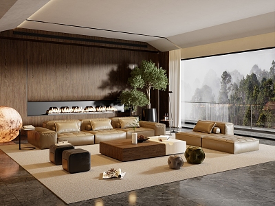 Modern Minotti living room 3d model