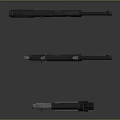 Three Modern Tactical Weapons Featuring Different Designs And Black Finish 3d model