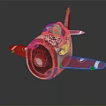 Red And White Vintage Passenger Aircraft With Propeller And Cockpit Cover