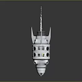 Futuristic Sci Fi Spaceship With Streamlined Silver Metallic Body Circular Windows Control Panels And Antenna