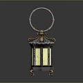 Vintage Decorative Lantern Furniture With Metal Frame And Circular Top Handle