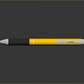 Electronic Pen With Yellow Black Body Silver Tip Cap And Green Indicator Light