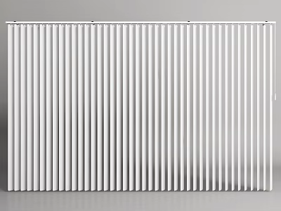 Modern White Vertical Striped Curtains For Home Interior Design 3d model