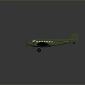 Green Twin Propeller Aircraft Model For Space And Aerospace Exploration