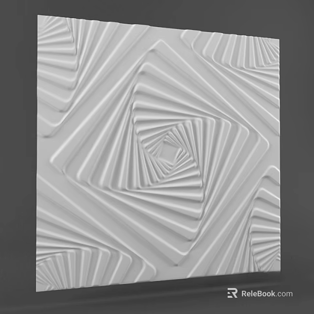 White Smooth 3D Textured Decorative Wall Design with Spiral Geometric Patterns for Modern Interior Spaces 3d model
