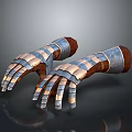 Vintage Metal Armor Gauntlets with Copper Silver Plated Details for Medieval Cosplay
