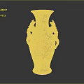 Traditional Ceramic Vase With Dragon Handles And Intricate Painted Design For Home Decor