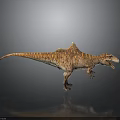 Realistic Spiked Back Dinosaur With Orange Striped Skin In Standing Pose