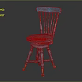 Turquoise Blue Wooden Accent Chair With Spindle Back Round Seat And Brass Casters