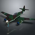 Detailed Vintage Military Aircraft With Camouflage Paint Twin Blue Engines And Wing Insignia