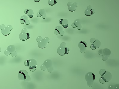 Small Transparent Spherical Medical Device Components for Medical Use on Green Background 3d model