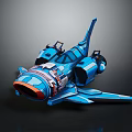 Blue Futuristic Aerial Vehicle With Streamlined Design Cockpit And Mechanical Details