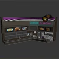 Modern Ice Cream Shop Interior With Display Screens Counter And Ice Cream Decorations