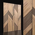 Modern Wooden Wall Paneling With Geometric Diagonal Stripes And Patterned Wood Texture 3d model