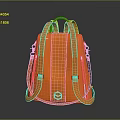 Stylish Orange Leather Backpack With Structured Silhouette Double Straps And Metal Hardware Accents