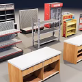 Diverse Retail Store Shelves Collection Featuring Metal Wooden Multi Tiered And Colorful Designs