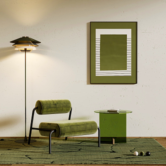 Modern Sofa Chair Single Sofa Floor Lamp Hanging Picture 3d model