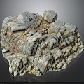 Natural Rock Formation With Textured Surface Multicolored Hues And Cracked Details