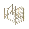 Gold Multi Tiered Metal Wire Rack with Sleek Design for Home Storage Organizer