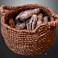 Handmade Woven Basket With Dried Sage Smudge Sticks And Rope Handles