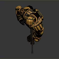 Gold And Black Armored Game Movie Warrior Character In Standing Pose
